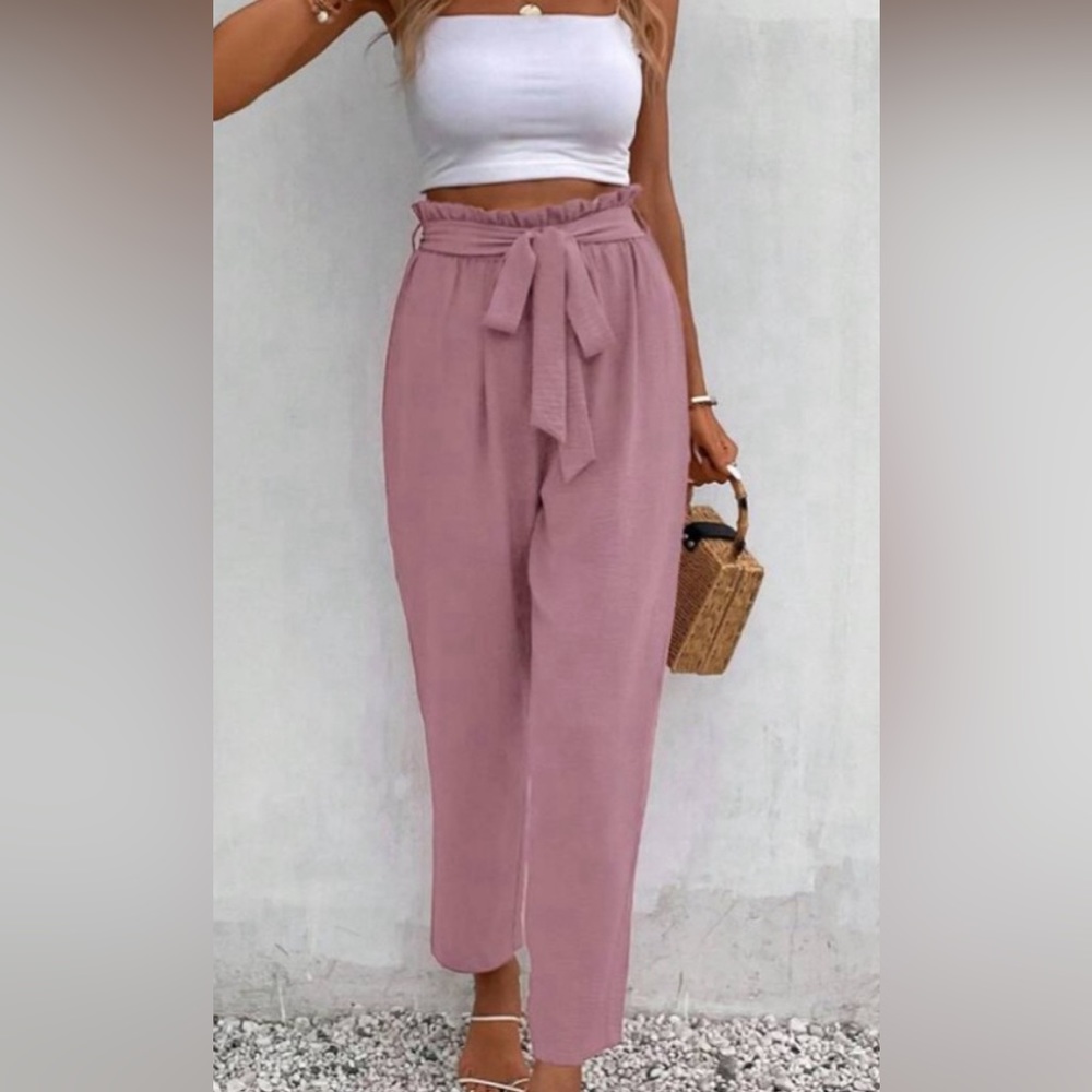 RW&CO Salmon coloured Pants with attached Belt size 2